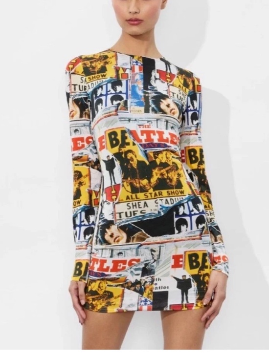 Alice + Olivia Dresses & Skirts - Alice + Olivia x Beatles AllStar Show Artwork collage body con dress size 4 NWT